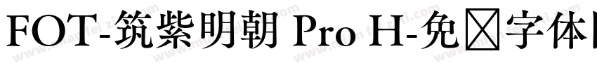 FOT-筑紫明朝 Pro H字体转换